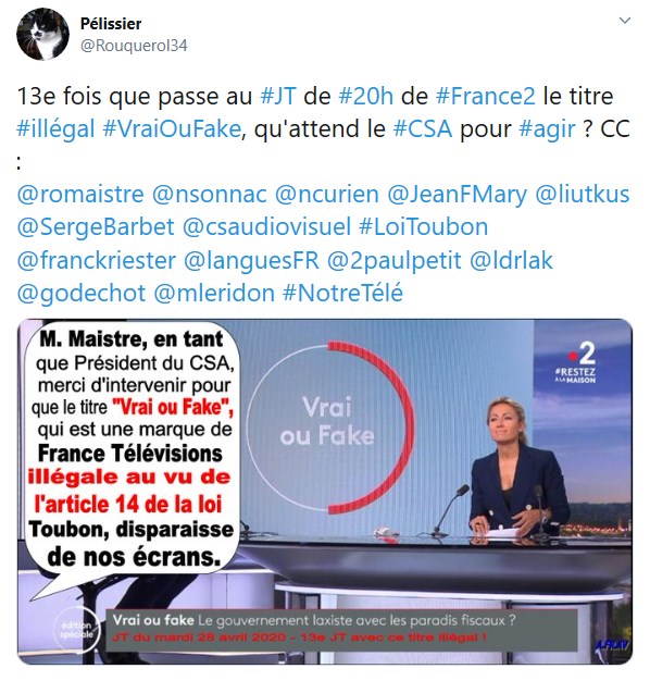 La marque Vrai-ou-Fake de France Télévisions est illégale