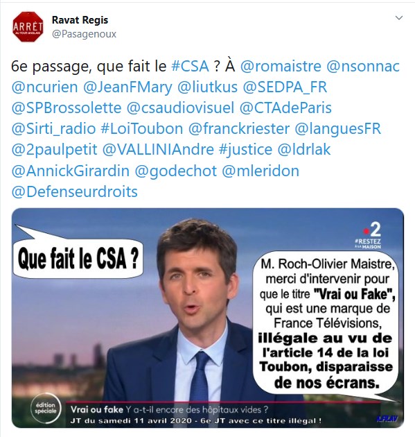 Vrai ou Fake, une marque illégale de France Télévisions