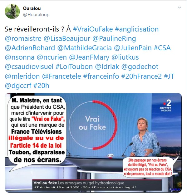 Anne-Sophie Lapix, le CSA et le Vrai ou Fake de France Televisions au JT de 20h de France 2.