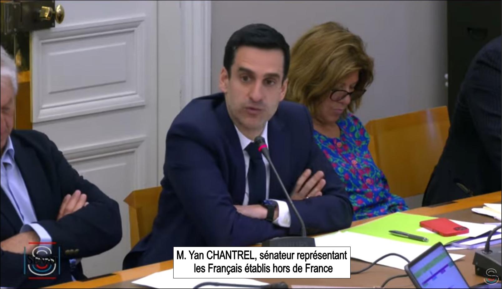 Yan Chantrel, langue française et Francophonie, audition au sénat, le 31 mai 2023