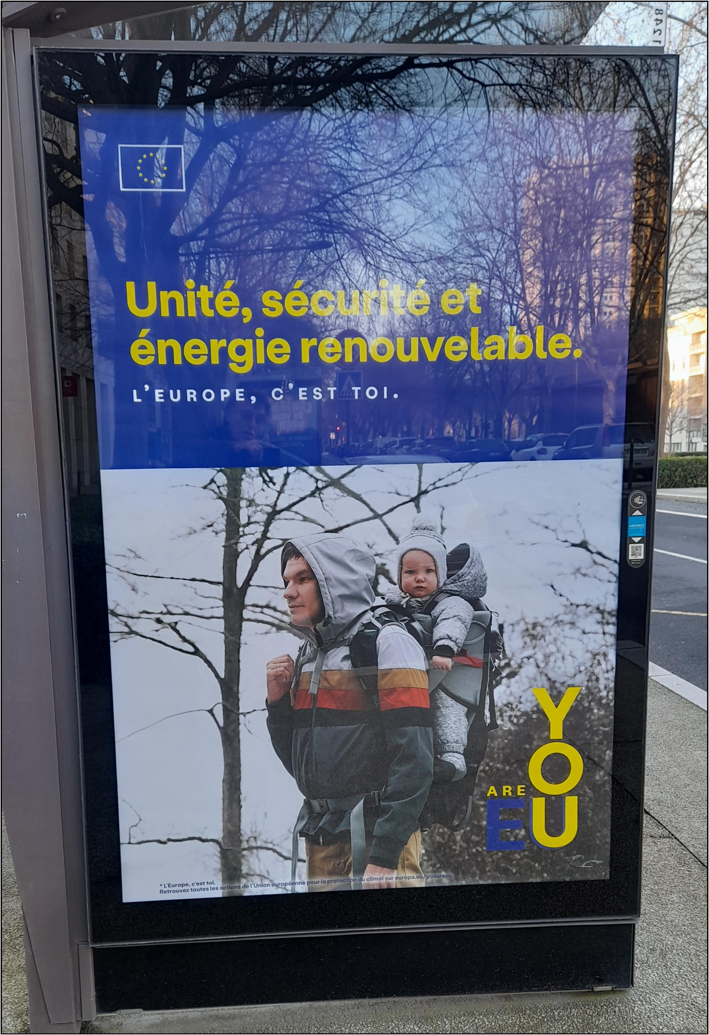 You are EU, publicité au slogan en anglais de la Commission européenne qui bafoue la langue française