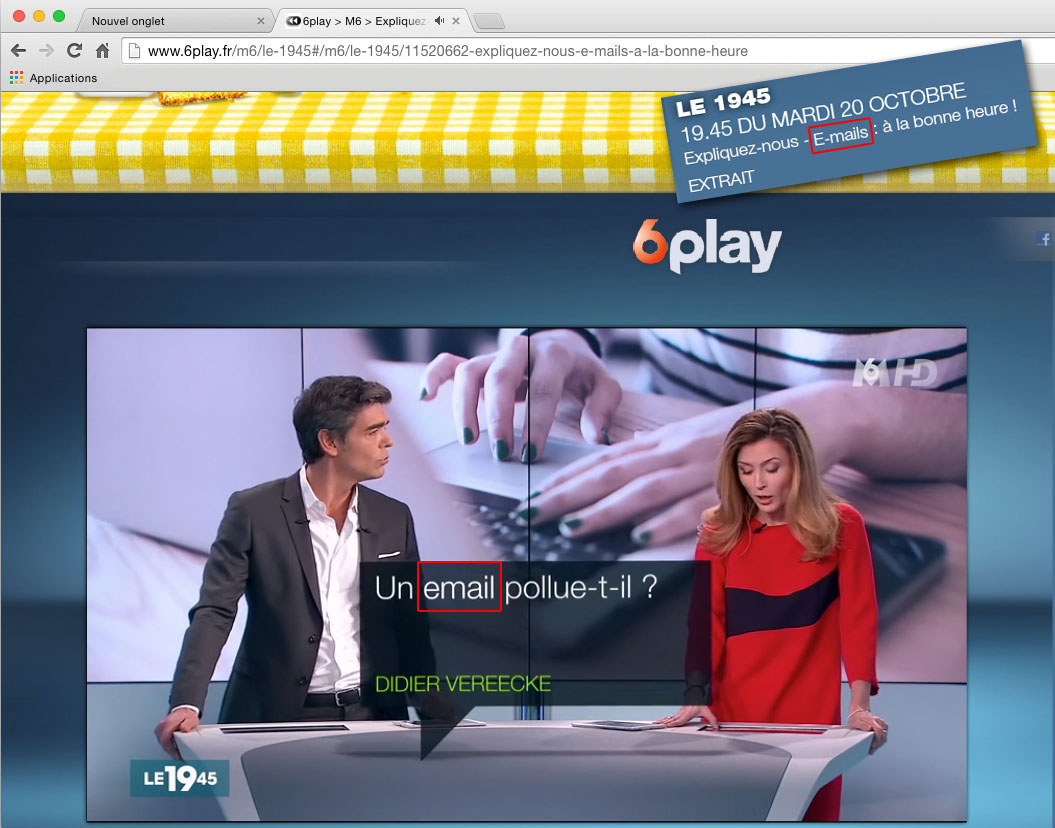 E-mail et pollution sur M6