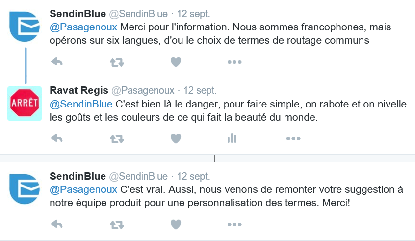 SendinBlue et la langue française